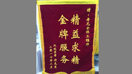 双珑原著业主为项目部工程师送锦旗—精益求精，金牌服务！